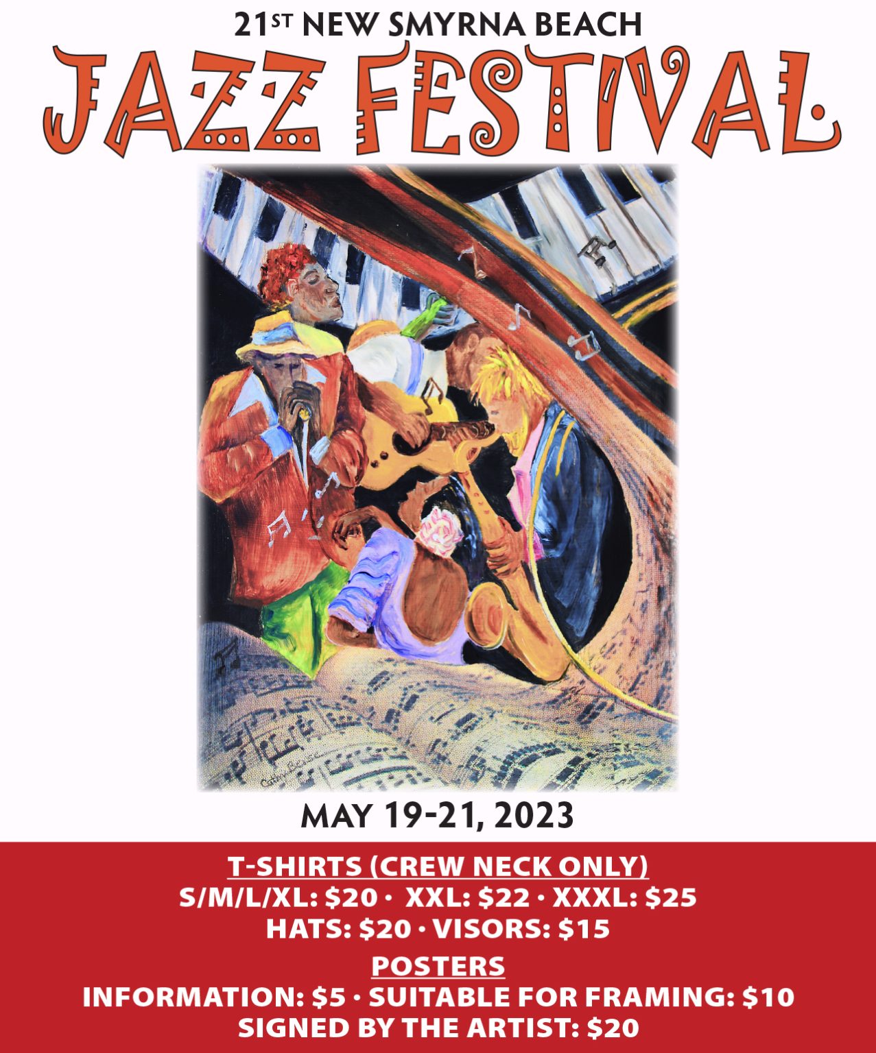 2023 NSB Jazz Festival Merchandise New Smyrna Beach Jazz Festival